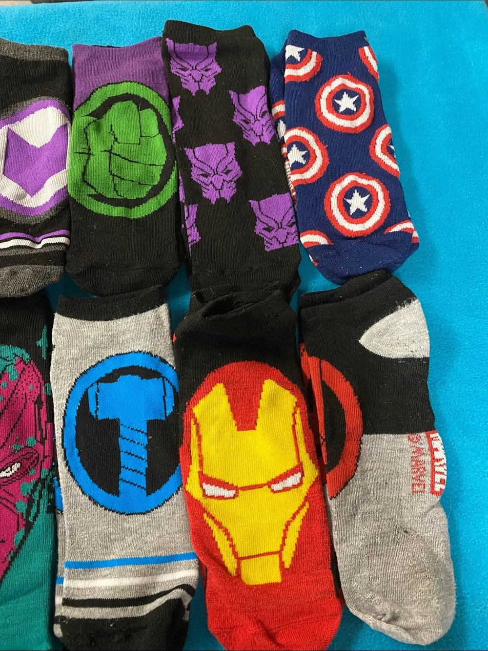 Assorted Marvel Superhero Socks - Set of 14